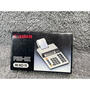 Canon Electric Calculator P20 DX Adding Machine AD 11 Power Adapter New